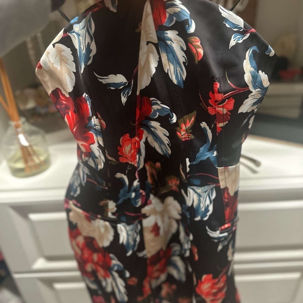 Anthropologie Floral Strapless Sculpted Mini Dress - Picture 5 of 8